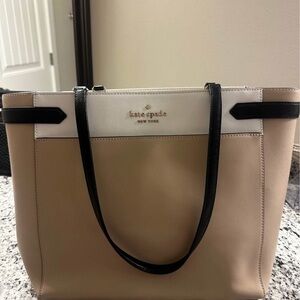 kate spade Tan and Black Tote Bag